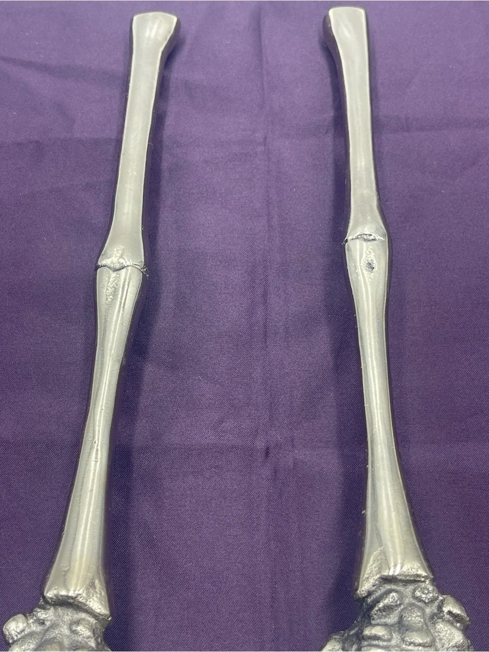 Halloween Gothic Spooky Metal Skeleton Bone Arm & Hand Salad Forks /Prop Display